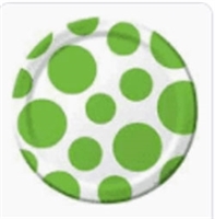 3123SP-Lime Green Chevron & Dot 6.875" Dessert Plates