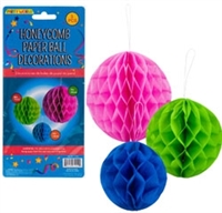 3 Pc Honeycomb Paper Ball Decorations