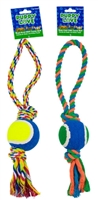 41501-Dog Rope Toy w/ Tennis Ball