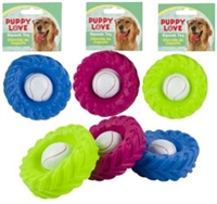 60459-Dog Toy-Tire w/ Ball Squeaky Toy